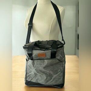 NEW!Collapsible LLI 12 Can Cooler 2 Tone Gray Adjustable Straps